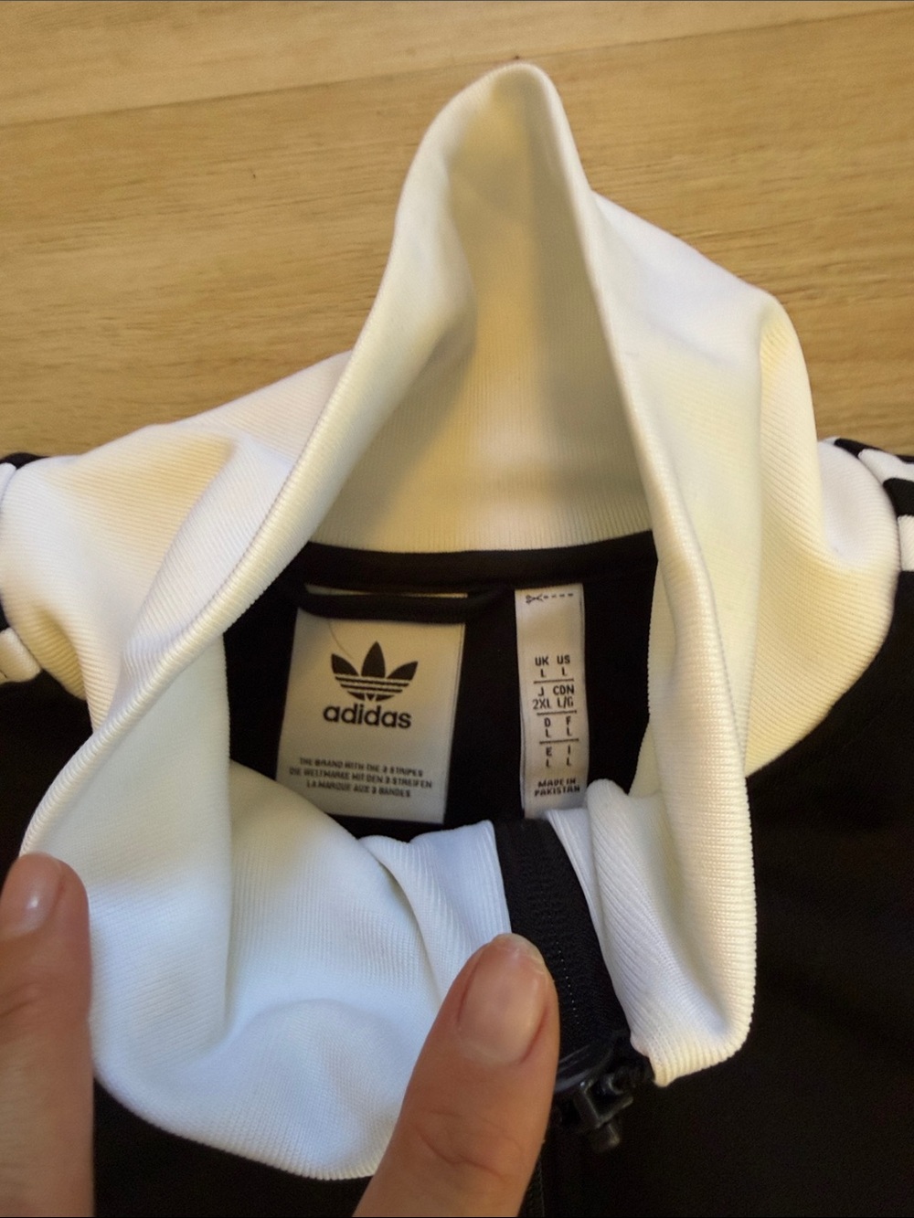 adidas Black and White Zip-Up Track Jacket - women’s - Picture 3 of 4